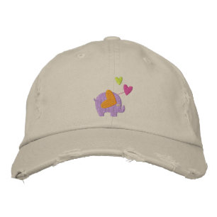 cute elephant embroidered hat