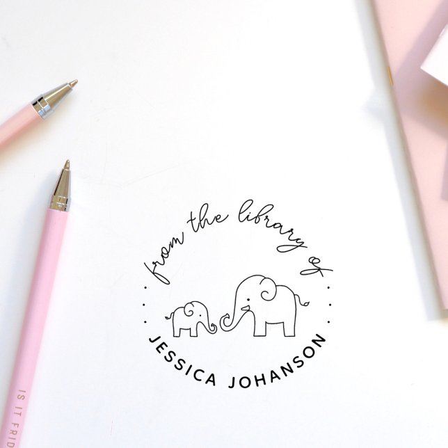 Cute Elephant Family From The LIbrary Of Book Rubber Stamp (Creator Uploaded)