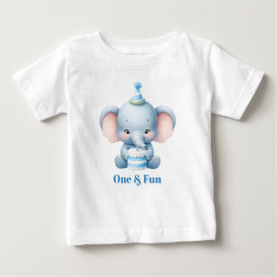 Cute Elephant First Birthday Party T-Shirt