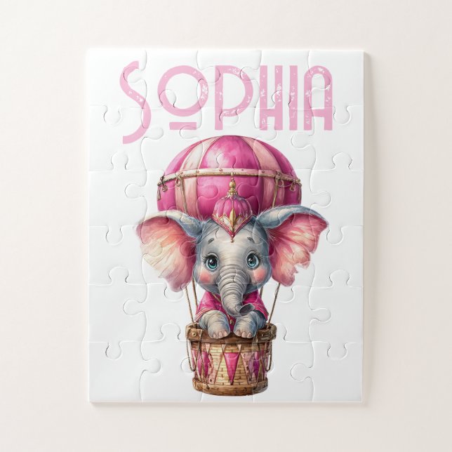 Cute Elephant Floral Puzzles  (Vertical)