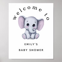 Cute Elephant Gender Neutral Welcome Baby Shower