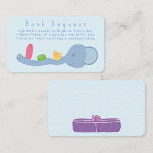 Cute Elephant & Gifts "Book Request" Enclosure Car Card