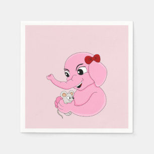 Cute elephant girl cartoon napkins
