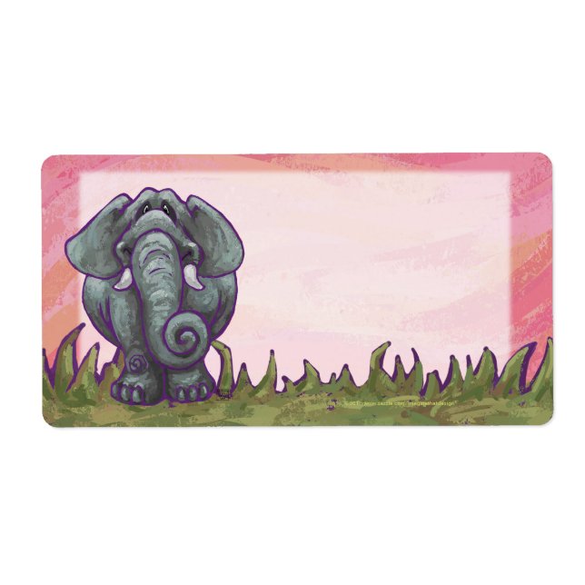 Cute Elephant Head Shipping Labels (Front)
