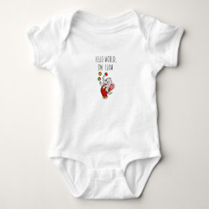 Cute Elephant Hello World Custom Baby Name Bodysui Bodysuit