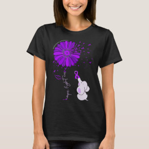 Cute Elephant Hope Fight Cure Sunflower Heimerheim T-Shirt