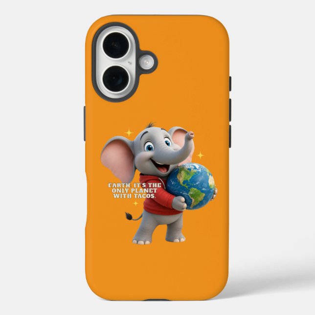 Cute Elephant Hugging the Planet Eco Design Case-Mate iPhone Case (Back)