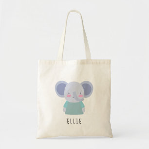 Cute Elephant Illustration - Customisable Tote Bag