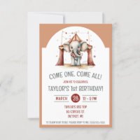 Cute Elephant in a Circus Tent Birthday Party