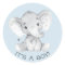 Cute Elephant It' a Boy Favour Sticker