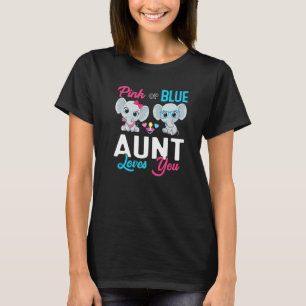Cute Elephant Keeper Of The Gender Aunt Loves You  T-Shirt