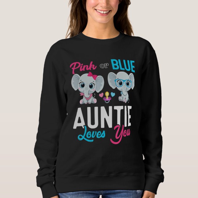 Cute Elephant Keeper Of The Gender Auntie Loves Yo Sweatshirt (Front)