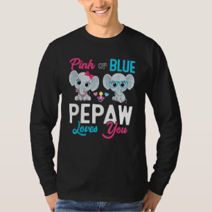 Cute Elephant Keeper Of The Gender Pepaw Loves You T-Shirt