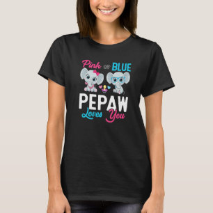 Cute Elephant Keeper Of The Gender Pepaw Loves You T-Shirt