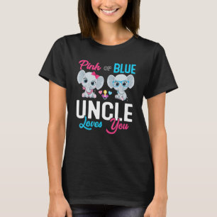 Cute Elephant Keeper Of The Gender Uncle Loves You T-Shirt