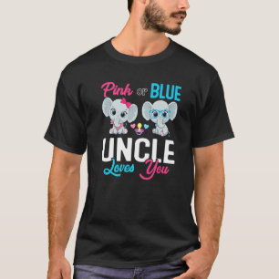 Cute Elephant Keeper Of The Gender Uncle Loves You T-Shirt