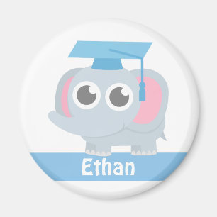 Cute Elephant Kids Preschool Graduation Magnet