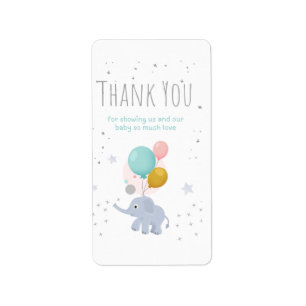 Cute elephant label