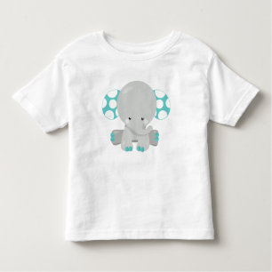 Cute Elephant, Little Elephant - Blue Grey Toddler T-Shirt