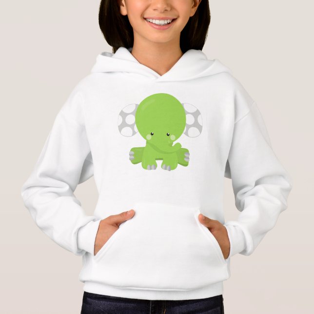 Cute Elephant, Little Elephant, Green Elephant (Front)