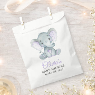 Cute Elephant, Little Elephant, Lilac, Baby Shower Favour Bags