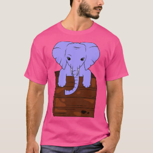 Cute elephant looking out of a box T-Shirt