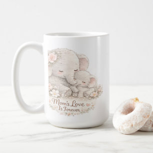 Cute Elephant Mom and Baby Mug – Mom’s Love Is For