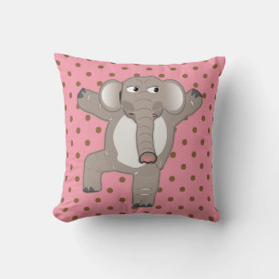 CUTE ELEPHANT NURSERY CHILDS ROOM PINK PILLOWS