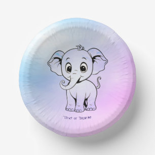 Cute Elephant Paper Bowl Plate