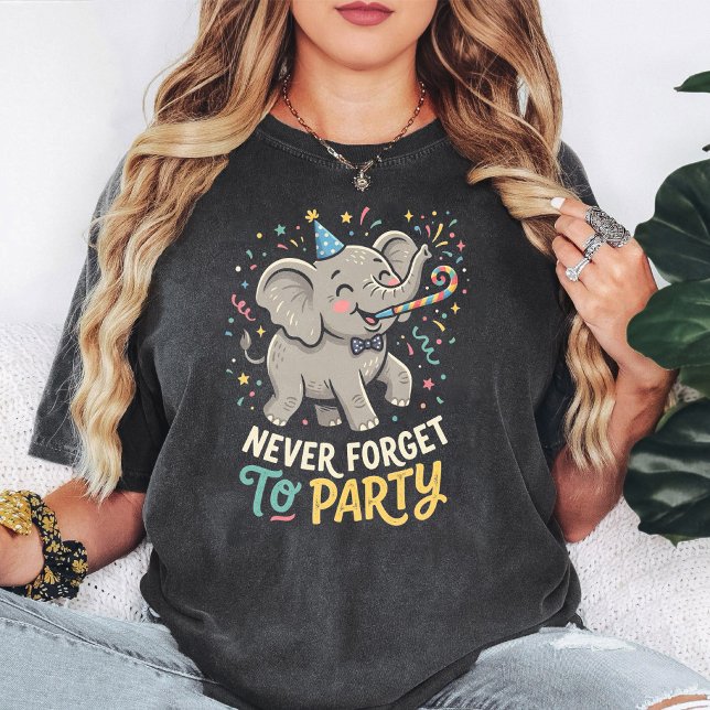 Cute Elephant Party Celebration T-Shirt (Creator Uploaded)