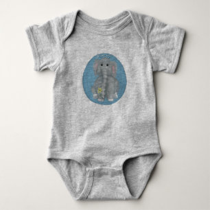 Cute Elephant Personalised Baby Bodysuit
