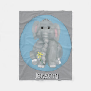 Cute Elephant Personalised Fleece Blanket