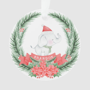 Cute Elephant   Personalized Christmas  Ornament