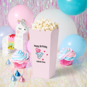 Cute elephant pink birthday favour box