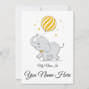 Cute elephant playing ball gift for boy invitation