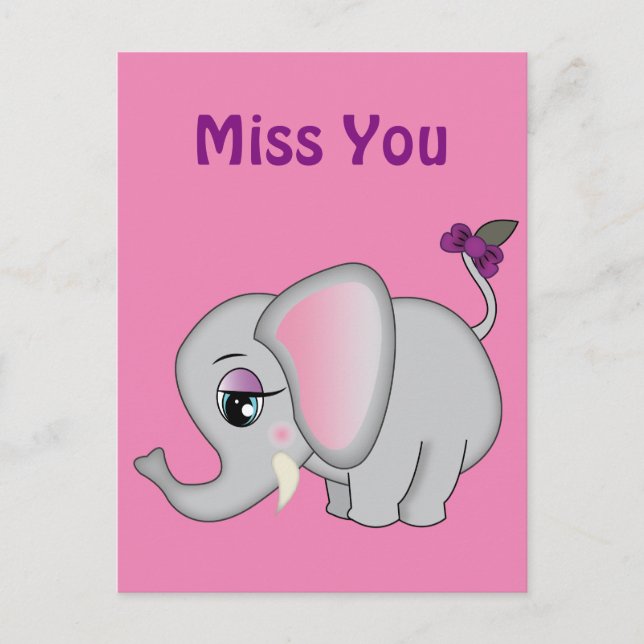 Cute Elephant Postcard (Front)