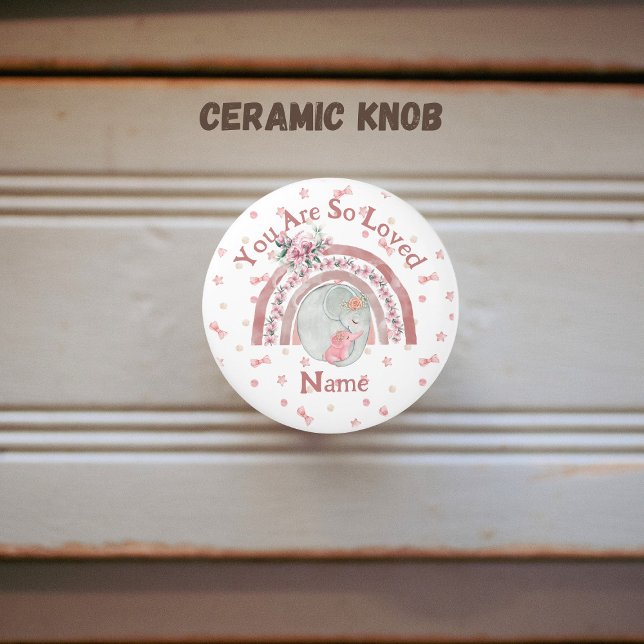 Cute Elephant Rainbow  Ceramic Knob (Creator Uploaded)