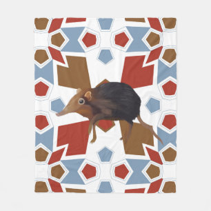 Cute Elephant Shrew Fun Colourful Pattern Fleece Blanket