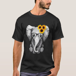 Cute Elephant Sunflower T-Shirt