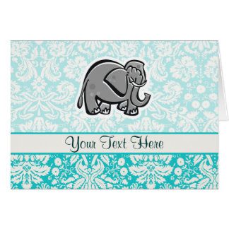 Cute Elephant; teal