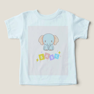 Cute Elephant Toddler T-Shirt Pastel Baby Tee