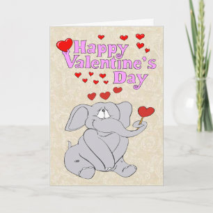 Cute Elephant Valentine Card