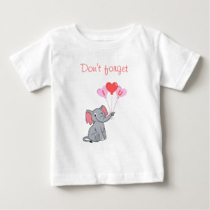 Cute elephant valentine's day   baby T-Shirt