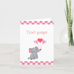 Cute elephant valentine's day  holiday card