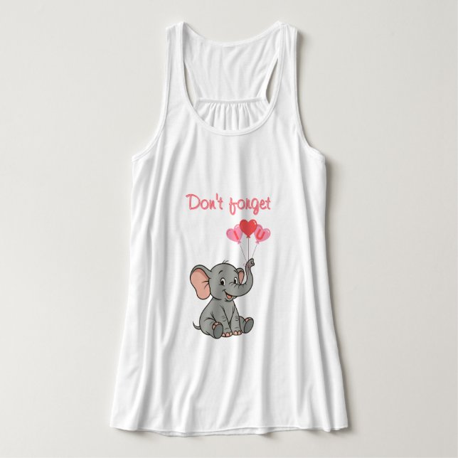 Cute elephant valentine's day   singlet (Design Front)