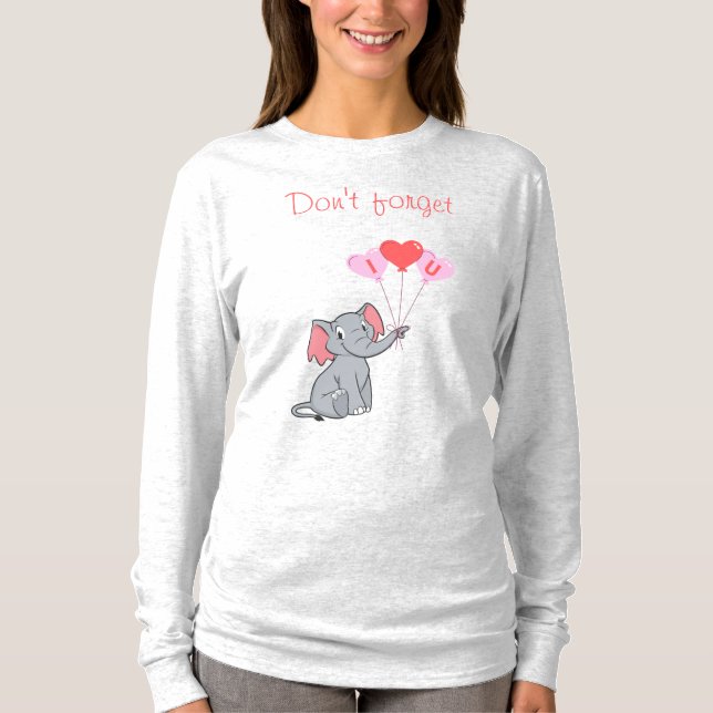 Cute elephant valentine's day  T-Shirt (Front)