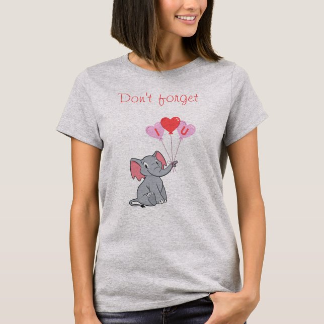 Cute elephant valentine's day  T-Shirt (Front)