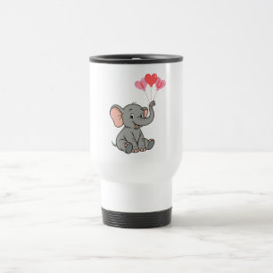 Cute elephant valentine's day travel mug