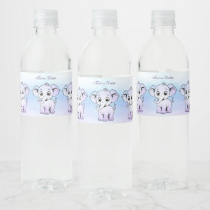 Cute Elephant Water Bottle Label
