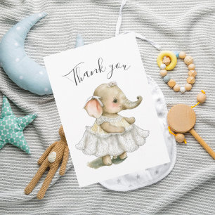 Cute Elephant Watercolor Baby Shower Thank You